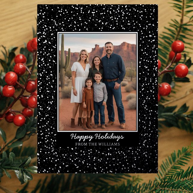 Custom Foil Christmas Card Editable Template Black (Creator Uploaded)
