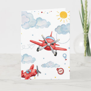 Custom Folded Airplane Aviation Card