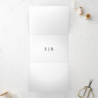 Custom Folded Place Card, Fold Style: Horizontal, Tri-Fold Card