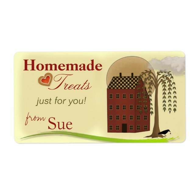 Custom Folk Art Treat Labels (Front)