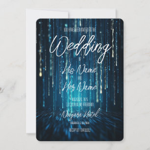 Custom Font Style & Text - Blue Star Shower Invitation