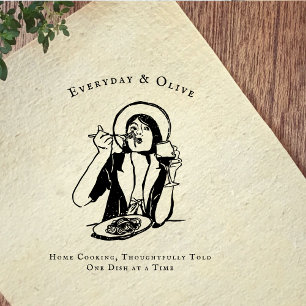 Custom Food Blogger Branding Rubber Stamp