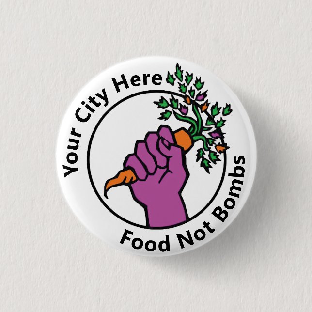 Custom Food Not Bombs logo 3 Cm Round Badge (Front)