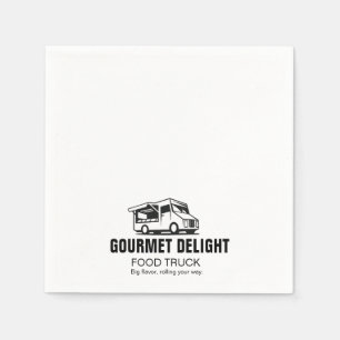 Custom Food Truck Logo Square Paper Napkin