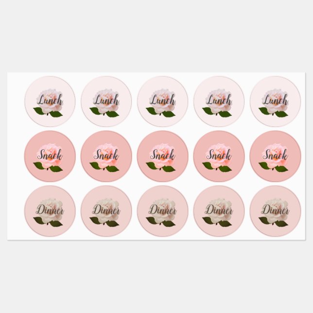 Custom Food Waterproof Labels With Roses (Sheet)