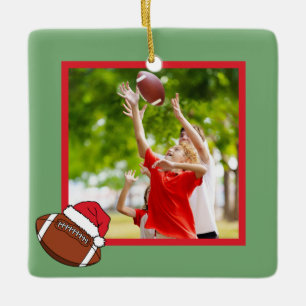 Custom Football Christmas Ceramic Ornament