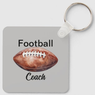 Custom Football Coach Rugged Keepsake Key Ring