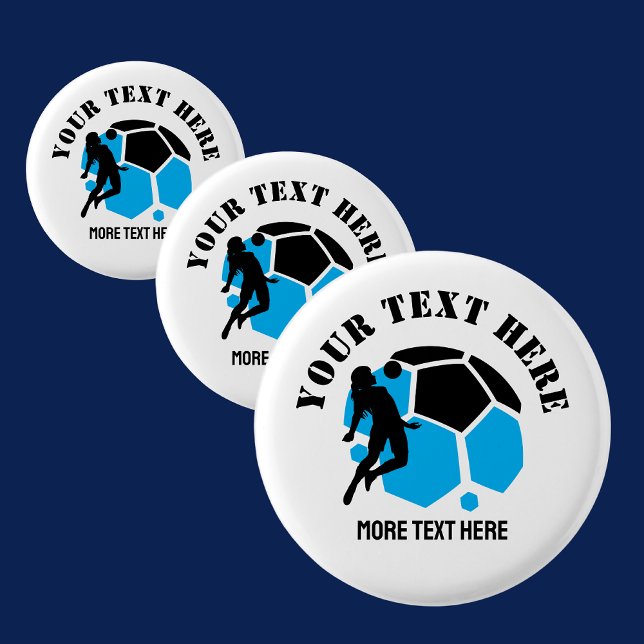 Custom Football Girl kid's Football Birthday party 3 Cm Round Badge (Creator Uploaded)