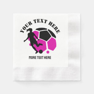 Custom Football Girl kid's Football Birthday party Napkin