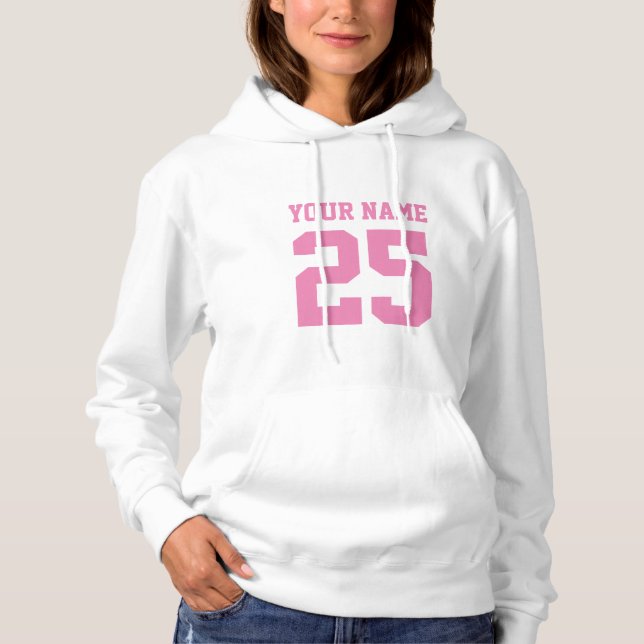 Custom football jersey number hoodie for women (Front)