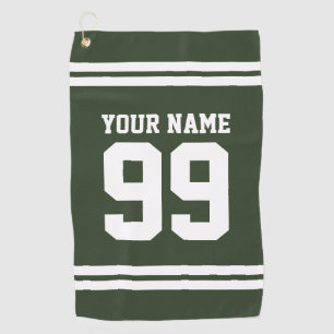 Custom football jersey number striped golf towel