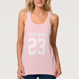 Custom football jersey number tank tops for women