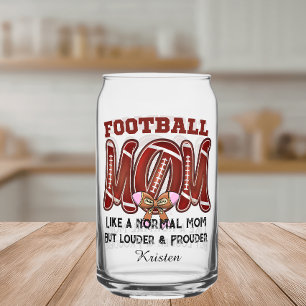 Custom football mom sport mom mother's day can glass