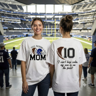 Custom Football Mom Tackles Touchdowns Coffee Gear T-Shirt