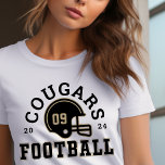 Custom Football Mum Gold and Grey Team Tri-Blend Shirt<br><div class="desc">Custom Front and Back Football T-Shirt for Mum - shown in White
Design for football moms features a football helmet with sporty text that can be customised for the team name,  son's last name,  and his jersey number. Gold and charcoal grey colours can be customised.</div>