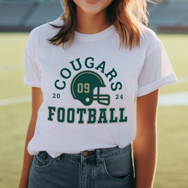 Custom Football Mum Green and Gold Team Tri-Blend Shirt (Creator Uploaded)