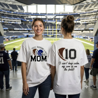 Custom Football Mum Tackles Touchdowns Coffee Gear T-Shirt