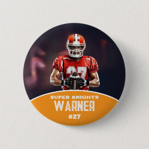 Custom Football Photo and Name Sports Button