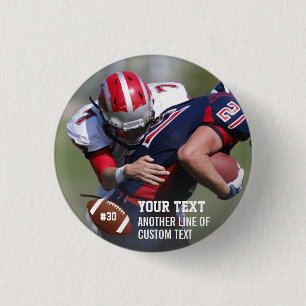 Custom Football Photo Name Jersey Number 3 Cm Round Badge
