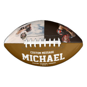Custom Football Photo Name Message Sports Keepsake