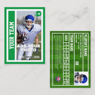 Custom Football QB Trading Card (Kelly Green)