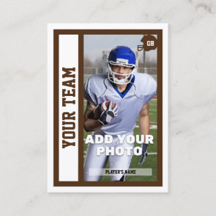 Custom Football QB Trading Card (White) 