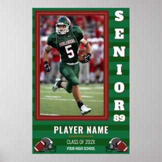Custom Football Senior Night Photo Poster