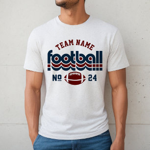 Custom Football Team Dark Red and Blue Men's Tri-Blend Shirt