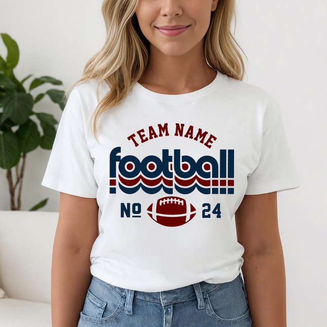 Custom Football Team Dark Red and Blue Women's Tri-Blend Shirt (Creator Uploaded)