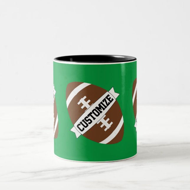 Custom Football Team Name & Background Colour Spor Two-Tone Coffee Mug (Center)