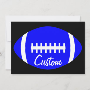 Custom Football Team Name Blue Football Stationary Note Card
