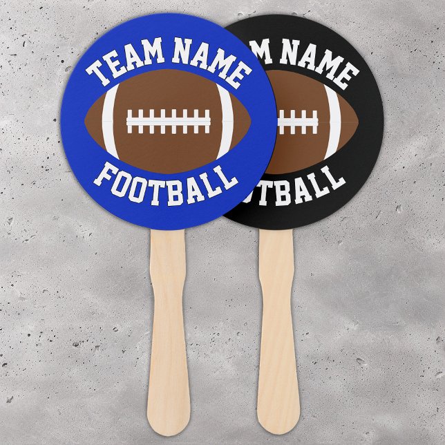 Custom Football Team Name & Colour Sports Supporte Hand Fan (Football team hand fans with custom team name or text)
