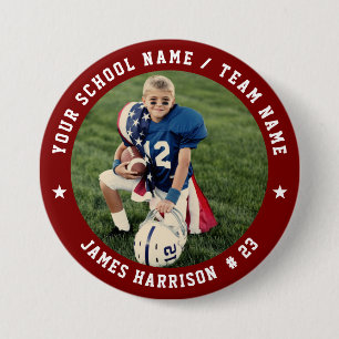 Custom Football Team Photo 7.5 Cm Round Badge