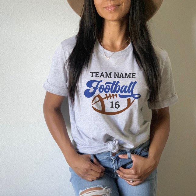 Custom Football Team Script Blue Grey Mum T-Shirt (Creator Uploaded)