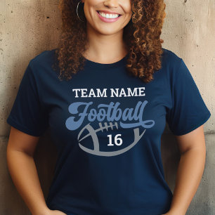 Custom Football Team Script Blue Navy Mum Tri-Blend Shirt