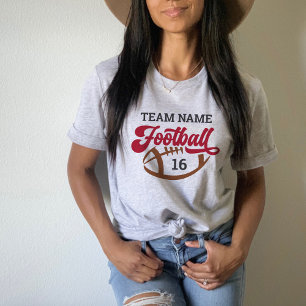 Custom Football Team Script Red Grey Mum T-Shirt