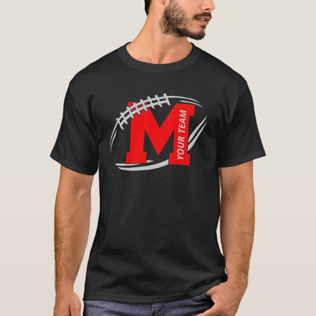 Custom Football Team Shirt Letter M Football Laces (Front)