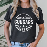 Custom Football Team with Player Name Number Black Tri-Blend Shirt<br><div class="desc">Custom Front and Back Football T-Shirt - shown in black
Design features a stylish round logo with football helmet,  stars and stripes. Personalise with your player's football team name,  jersey number,  and last name. Includes a football accent on the back.</div>