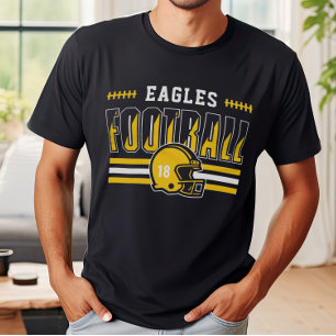 Custom Football Team Yellow Stripe Dad T-Shirt