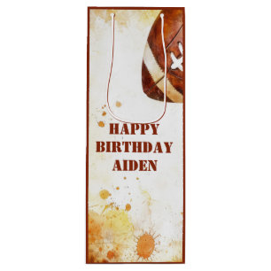 Custom Football Theme Party Wine Gift Bag