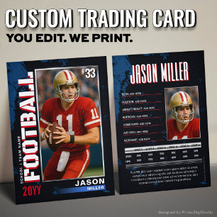 Custom Football Trading Card PRO Player Stats Card
