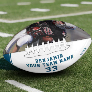 Custom Football with Name Number Team and Photo