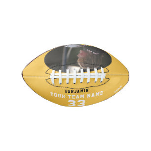 Custom Football Yellow Name Number Team Photo