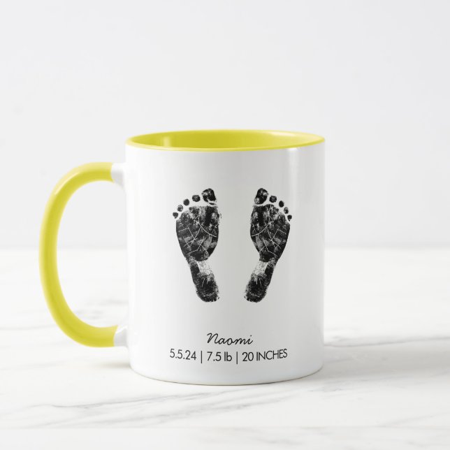 Custom Footprint  | Upload Your Baby Footprint To  Mug (Left)