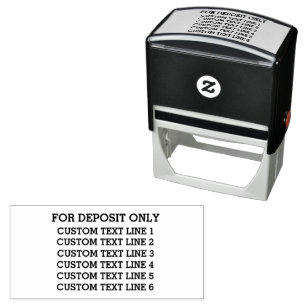 Custom for Deposit Only 6 Lines of Serif Text Self-inking Stamp