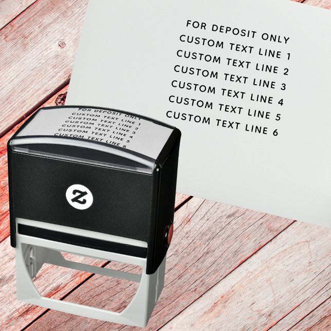 Custom for Deposit Only 6 Lines of Serif Text Self-inking Stamp (Creator Uploaded)