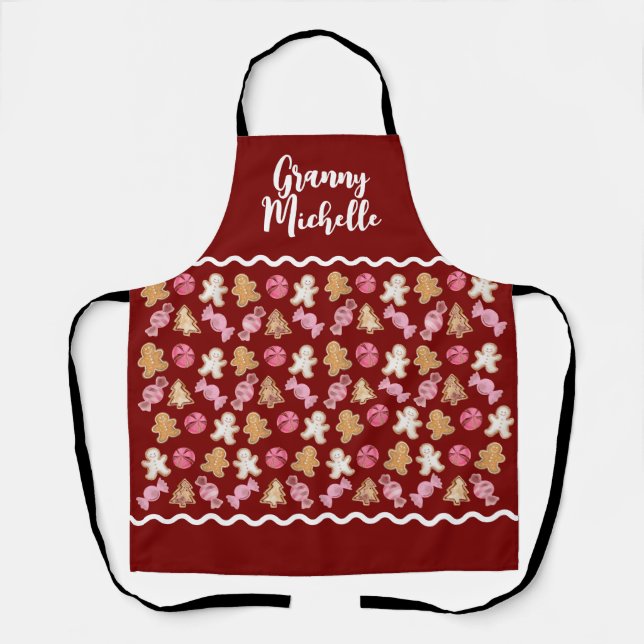 Custom for Grandmother Gingerbread Pattern Baking  Apron (Front)