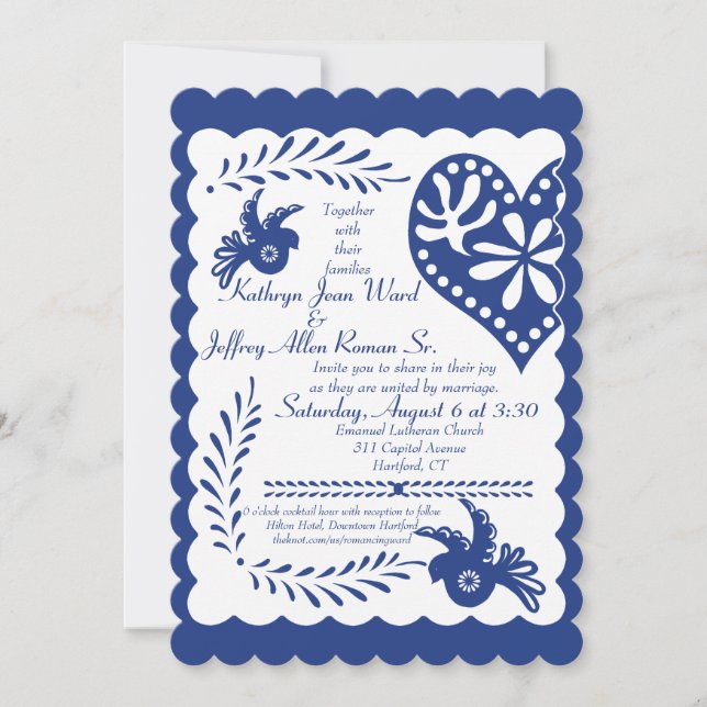 Custom for Kathryn Blue Invitation (Front)