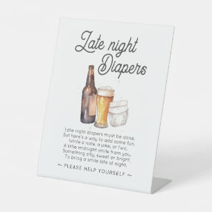 Custom for Leah_ Late Night Diapers Sign