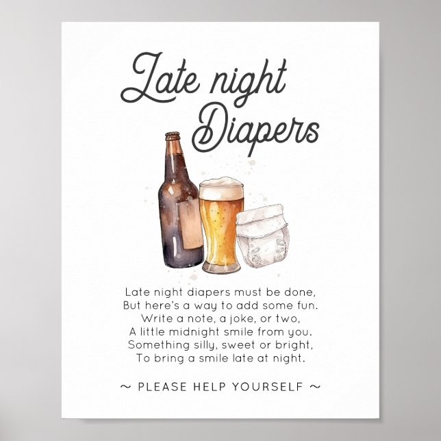 Custom for Leah_ Late Night Diapers Sign 2 (Front)